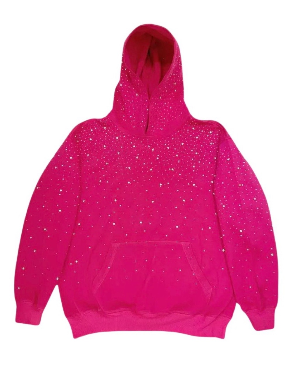 VYBES Rhinestone Galaxy Hot Pink Crystal Hoodie - NWT -XL